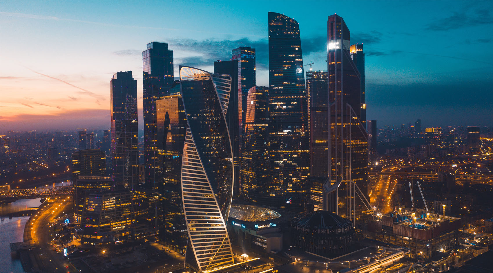 Москва-сити ночью